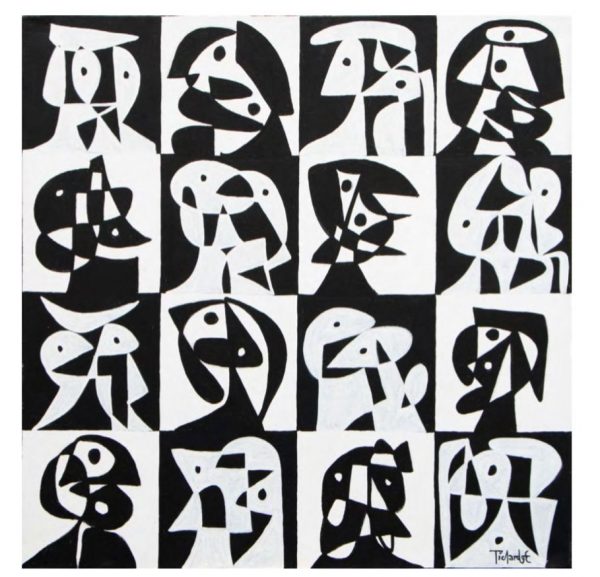 mosaico de cuerpos pintura abstracta de enrique pichardo
