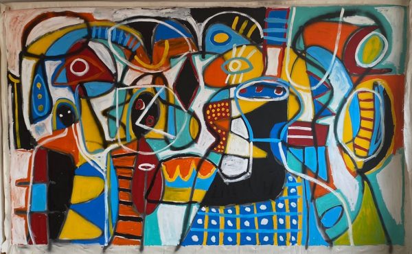 improvisación en el lienzo de Enrique Pichardo