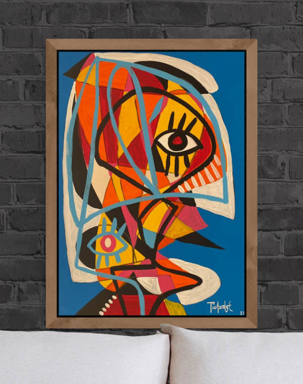Retrato en fondo azul- 50x70cm-Enrique Pichardo-