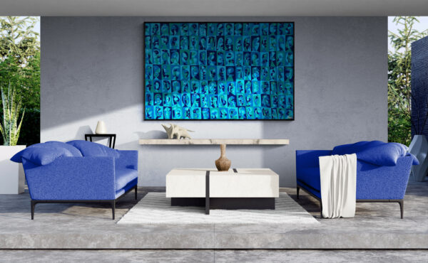 mosaico de cuerpos azules 2