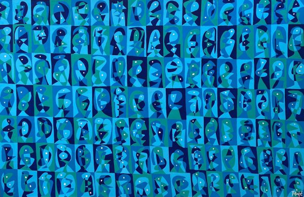mosaico de cuerpos azules de enrique pichardo