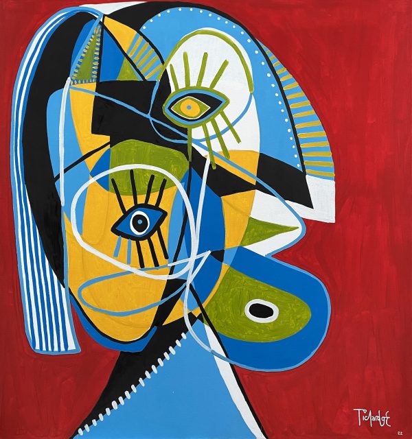 53352-Retrato en fondo rojo-150x160cm-Enrique Pichardo
