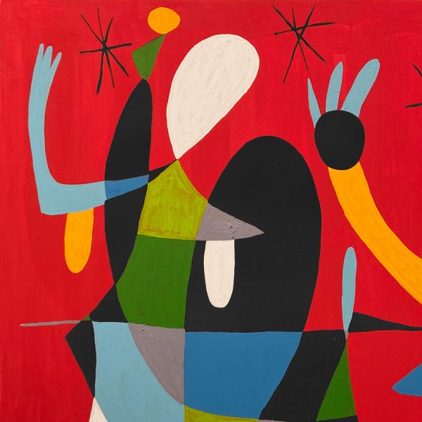 53397-Personajes-en-fondo-rojo-180x120cm-Pichardo-D1