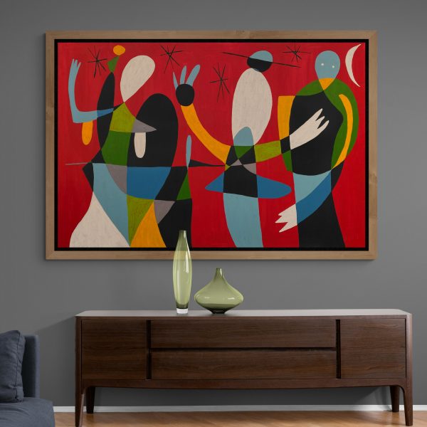 53397-Personajes-en-fondo-rojo-180x120cm-Pichardo-SHR