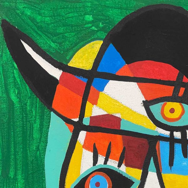 Retrato en fondo verde sombrero - Imagen 4