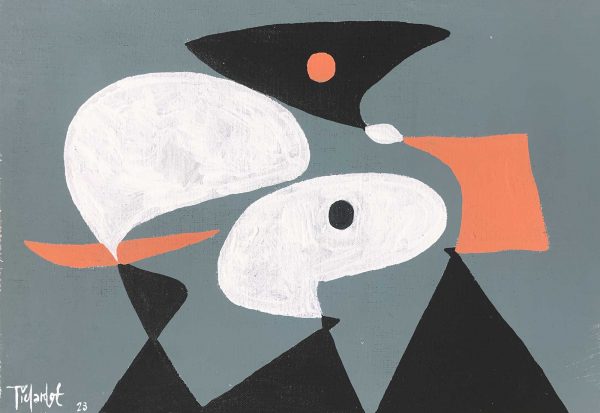 Personajes en fondo gris de Enrique Pichardo