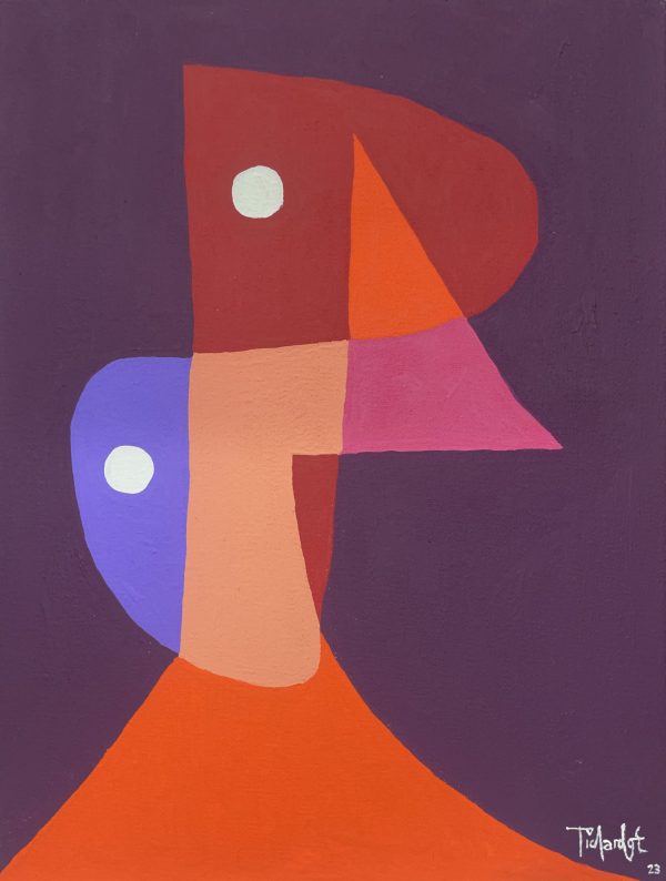 Retrato en fondo morado
