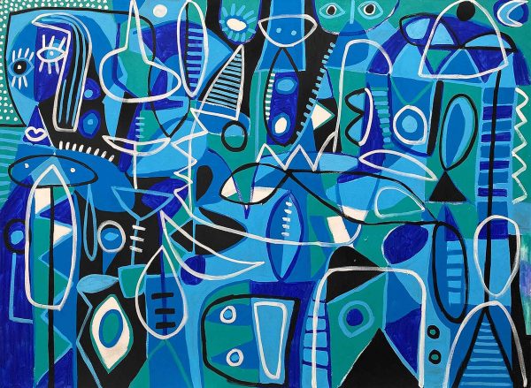 Composición en azul