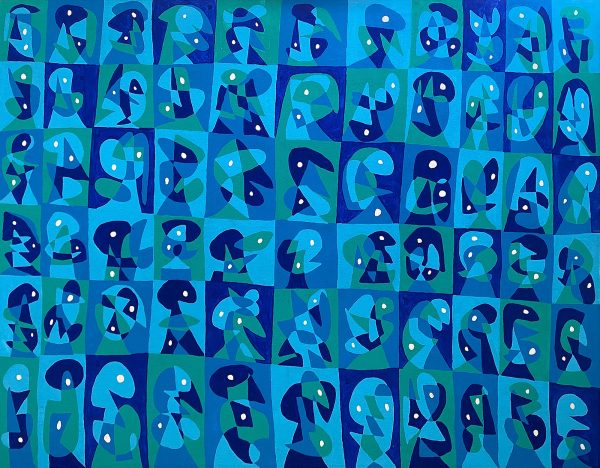 Mosaico en azules
