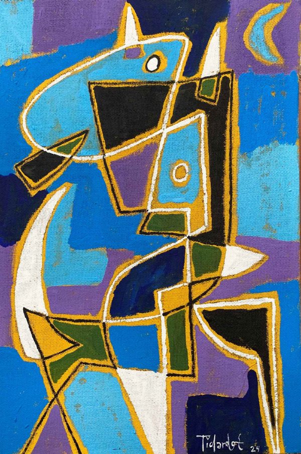 Personaje contorno amarillo de colores